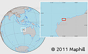 Gray Location Map of the area around 21° 3' 11" S, 115° 40' 30" E