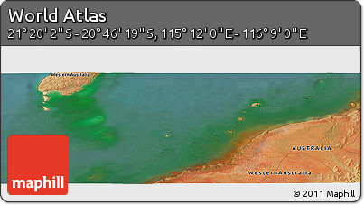 Satellite Panoramic Map of the Area around 21° 3' 11" S, 115° 40' 30" E