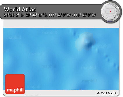 Physical 3D Map of the Area around 21° 3' 11" S, 117° 13' 29" W