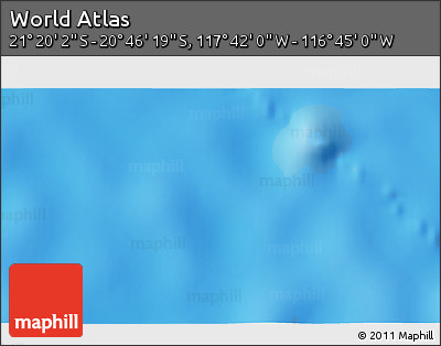 Physical 3D Map of the Area around 21° 3' 11" S, 117° 13' 29" W
