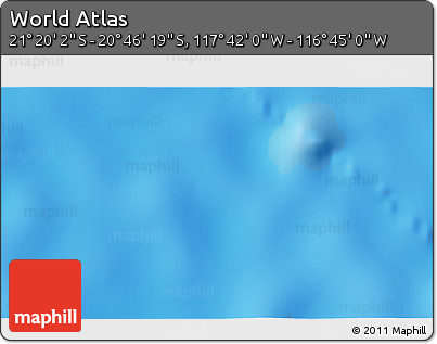 Physical 3D Map of the Area around 21° 3' 11" S, 117° 13' 29" W