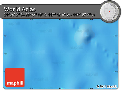 Physical Map of the Area around 21° 3' 11" S, 117° 13' 29" W