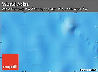 Physical Map of the Area around 21° 3' 11" S, 117° 13' 29" W