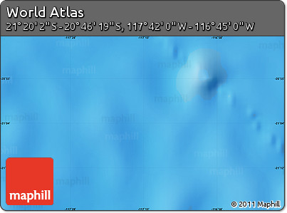 Physical Map of the Area around 21° 3' 11" S, 117° 13' 29" W
