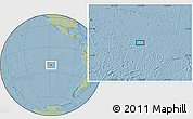 Savanna Style Location Map of the area around 21° 3' 11" S, 118° 4' 29" W, hill shading