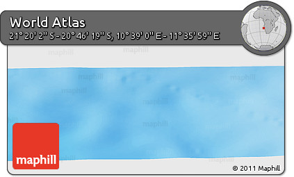 Physical Panoramic Map of the Area around 21° 3' 11" S, 11° 7' 30" E