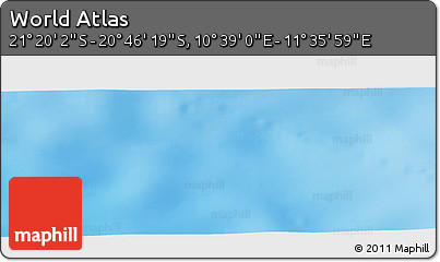 Physical Panoramic Map of the Area around 21° 3' 11" S, 11° 7' 30" E
