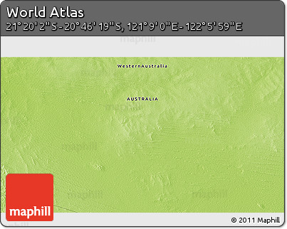 Physical 3D Map of the Area around 21° 3' 11" S, 121° 37' 30" E