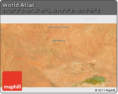 Satellite 3D Map of the Area around 21° 3' 11" S, 121° 37' 30" E