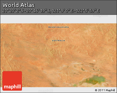 Satellite 3D Map of the Area around 21° 3' 11" S, 121° 37' 30" E