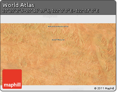 Satellite 3D Map of the Area around 21° 3' 11" S, 122° 28' 29" E