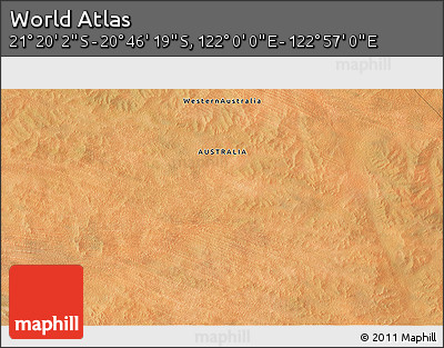 Satellite 3D Map of the Area around 21° 3' 11" S, 122° 28' 29" E