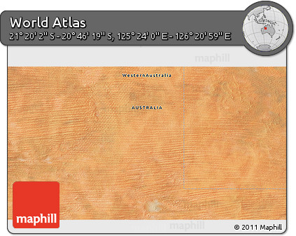 Satellite 3D Map of the Area around 21° 3' 11" S, 125° 52' 30" E