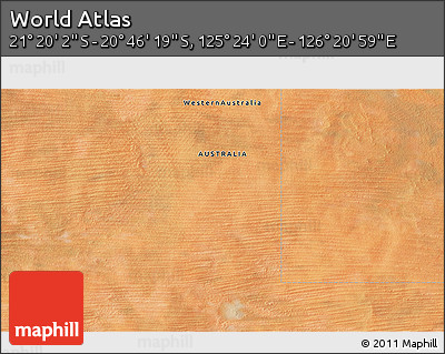 Satellite 3D Map of the Area around 21° 3' 11" S, 125° 52' 30" E