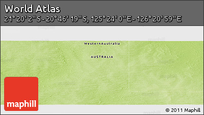 Physical Panoramic Map of the Area around 21° 3' 11" S, 125° 52' 30" E