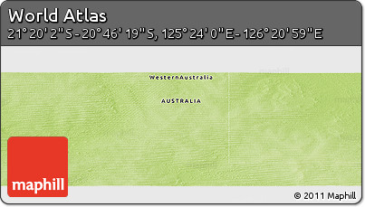 Physical Panoramic Map of the Area around 21° 3' 11" S, 125° 52' 30" E