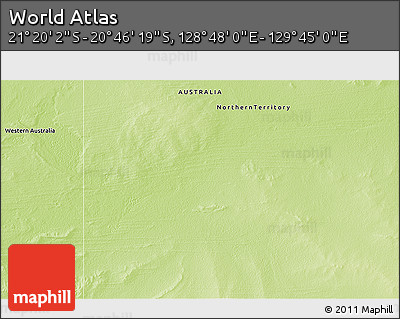 Physical 3D Map of the Area around 21° 3' 11" S, 129° 16' 30" E