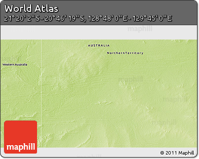 Physical 3D Map of the Area around 21° 3' 11" S, 129° 16' 30" E