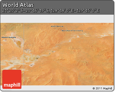 Satellite 3D Map of the Area around 21° 3' 11" S, 129° 16' 30" E