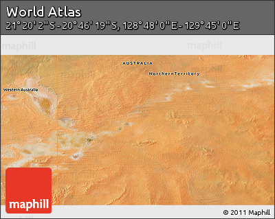 Satellite 3D Map of the Area around 21° 3' 11" S, 129° 16' 30" E