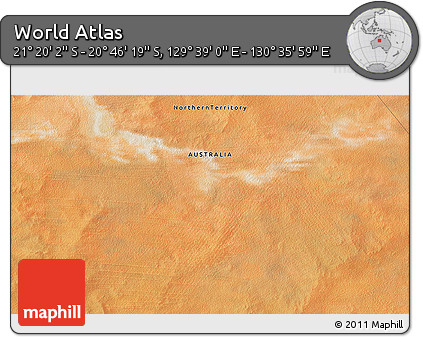 Satellite 3D Map of the Area around 21° 3' 11" S, 130° 7' 30" E