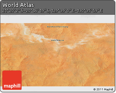 Satellite 3D Map of the Area around 21° 3' 11" S, 130° 7' 30" E