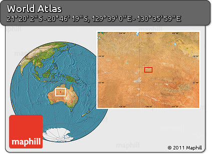Satellite Location Map of the Area around 21° 3' 11" S, 130° 7' 30" E