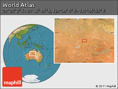 Satellite Location Map of the Area around 21° 3' 11" S, 130° 7' 30" E
