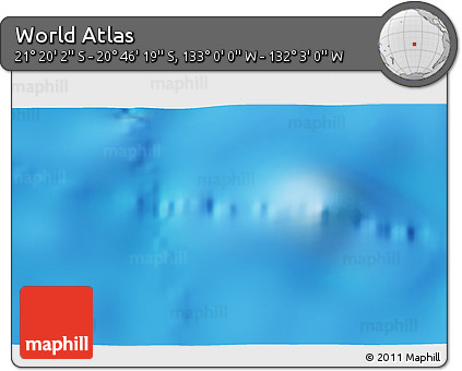 Physical 3D Map of the Area around 21° 3' 11" S, 132° 31' 30" W