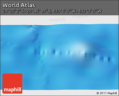 Physical 3D Map of the Area around 21° 3' 11" S, 132° 31' 30" W