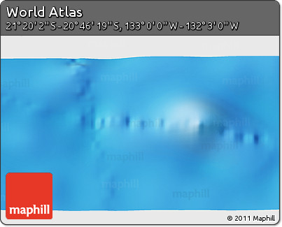 Physical 3D Map of the Area around 21° 3' 11" S, 132° 31' 30" W