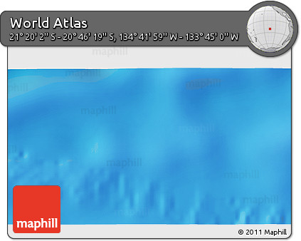 Shaded Relief 3D Map of the Area around 21° 3' 11" S, 134° 13' 29" W
