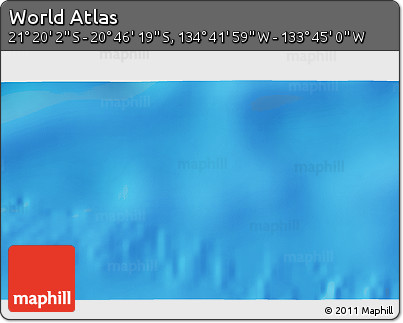 Shaded Relief 3D Map of the Area around 21° 3' 11" S, 134° 13' 29" W