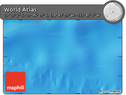 Physical Map of the Area around 21° 3' 11" S, 134° 13' 29" W