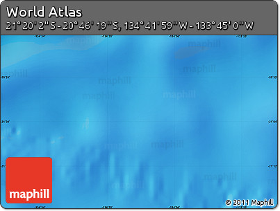 Physical Map of the Area around 21° 3' 11" S, 134° 13' 29" W