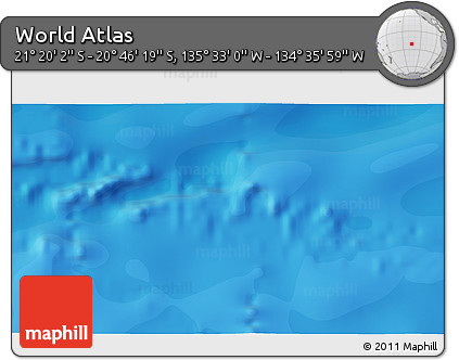 Political 3D Map of the Area around 21° 3' 11" S, 135° 4' 29" W
