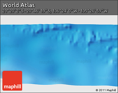 Physical 3D Map of the Area around 21° 3' 11" S, 135° 55' 30" W