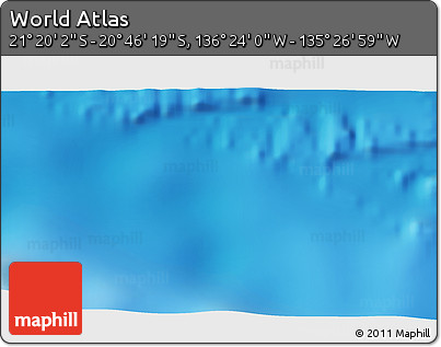 Physical 3D Map of the Area around 21° 3' 11" S, 135° 55' 30" W