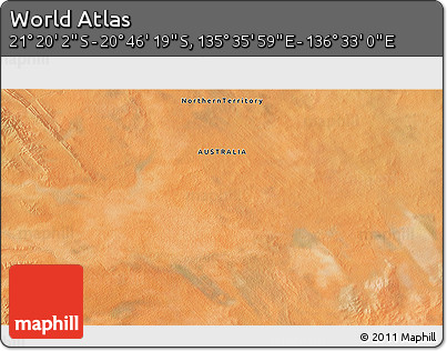 Satellite 3D Map of the Area around 21° 3' 11" S, 136° 4' 29" E