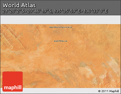 Satellite 3D Map of the Area around 21° 3' 11" S, 136° 4' 29" E