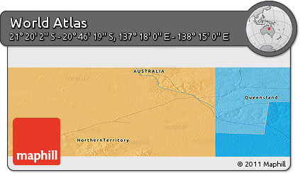 Political Panoramic Map of the Area around 21° 3' 11" S, 137° 46' 30" E