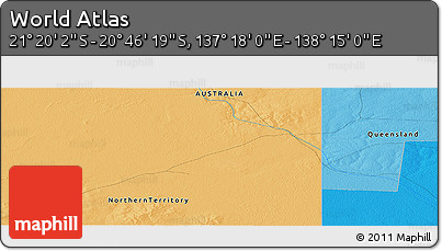 Political Panoramic Map of the Area around 21° 3' 11" S, 137° 46' 30" E