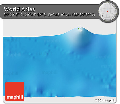 Physical 3D Map of the Area around 21° 3' 11" S, 139° 19' 29" W