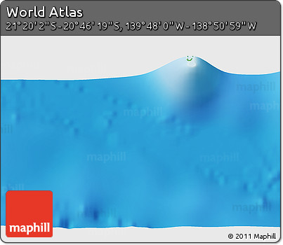Physical 3D Map of the Area around 21° 3' 11" S, 139° 19' 29" W