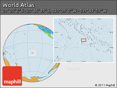 Political Location Map of the Area around 21° 3' 11" S, 140° 10' 30" W