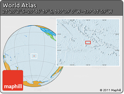 Political Location Map of the Area around 21° 3' 11" S, 140° 10' 30" W