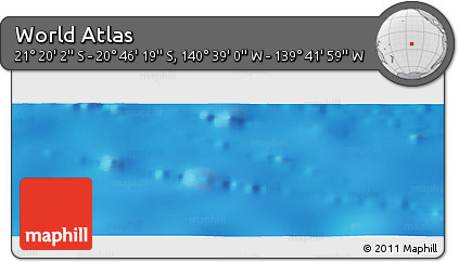 Shaded Relief Panoramic Map of the Area around 21° 3' 11" S, 140° 10' 30" W