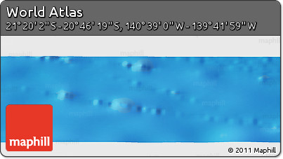Shaded Relief Panoramic Map of the Area around 21° 3' 11" S, 140° 10' 30" W