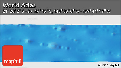 Shaded Relief Panoramic Map of the Area around 21° 3' 11" S, 140° 10' 30" W