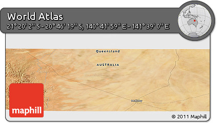 Satellite Panoramic Map of the Area around 21° 3' 11" S, 141° 10' 30" E
